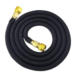 Black copper-plated household 3 times telescopic latex inner tube car wash water hose