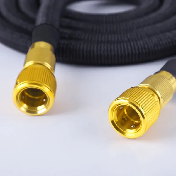 Black copper-plated household 3 times telescopic latex inner tube car wash water hose4