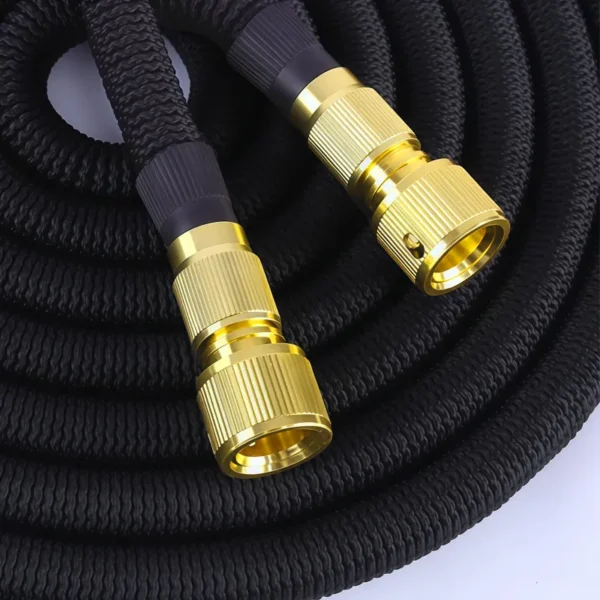 Black copper-plated household 3 times telescopic latex inner tube car wash water hose5