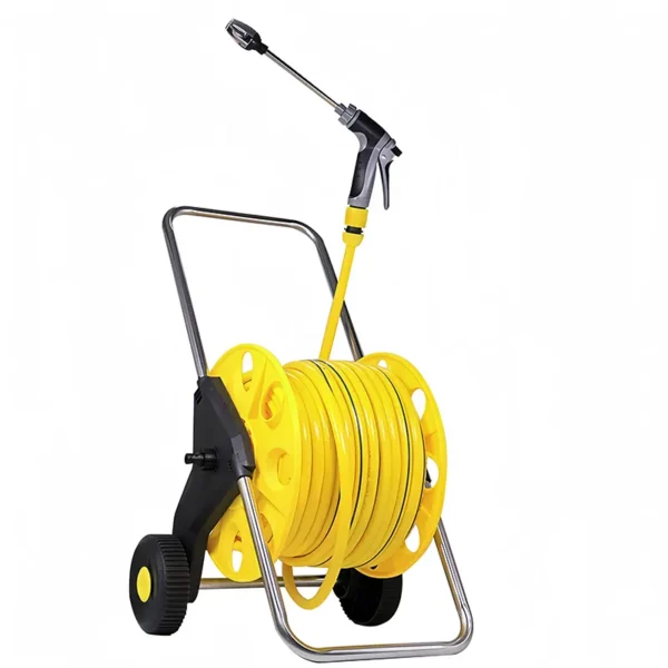 Yellow water pipe 50 meters plus water gun plus storage car (4)