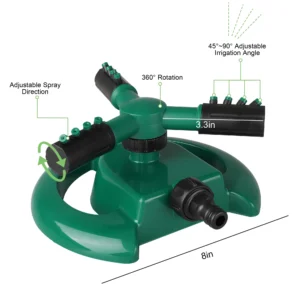 360_Rotating_Sprinkler_Adjustable_Spray_Direction_Size_Dimensions